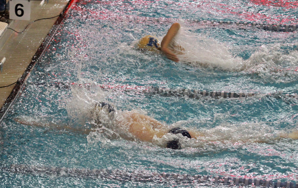 Unionville wins the 200 yard boy's relay by a fraction of a second, claiming the eight points for first place.