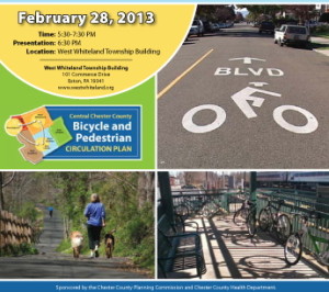 The meeting offers the public the last opportunity to provide feedback before the Chester County Bicycle and Pedestrian Circulation Plan is finalized in March.