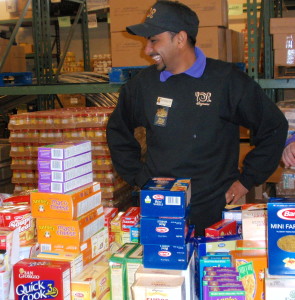 "We're all having fun," said Maneesh Chudasama, service area manager at the Downingtown Wegmans, as he sorted pasta.