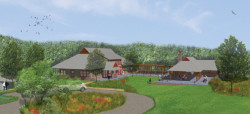 An artist' rendering shows the layout of the Lenfest Center at the ChesLen Preserve in Newlin Township.