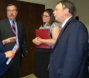 Burroughs P. Mack (from left), Heather N. Charboneau, and Michael Hackman answer questions about the county's Decades to Doorways initiative to prevent homelessness.