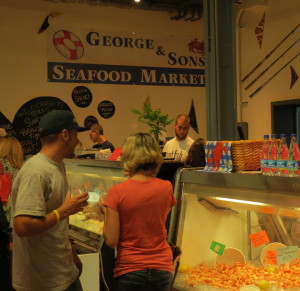 An inviting display of fresh and prepared seafood choices greeted visitors to George & Sons Seafood in the Market at Liberty Place.