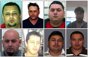 Moise “Moi” Lantigua-Ayala (clockwise from top left), 29, of Reading; Fidencio “La Tusa” Avalos, 42, of Kennett Square; Jonathan “Cesar” Garcia Sanchez, 25, of Wilmington, De.; Jesus Zamora-Zamora, 40, of Wilmington, De.; Benjamin Lara-Medina, 38, of Wilmington, De.; Cesar Morales Castillo, a/k/a “Rafael Castaneda” and “Chicles”, 32, of Wilmington, De.; Marcelino “Pokey” Rocha-Luna, 25, of Wilmington, De.; and Jose “Mario” Miranda Garcia, 29, of Newark, De. are among the defendants in Operation Broken Pipeline.