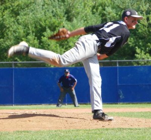 Alex Pechin turned in a strong, complete game performance, but was outdueled by Garcia, as the KAU Kings lost in the championship game of the Senior League World Series 2-1, Saturday. Tony Consiglio photo.