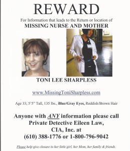 The parents of Toni Lee Sharpless, who disappeared four years ago, hope that circulating her photos may prompt someone with information to come forward.