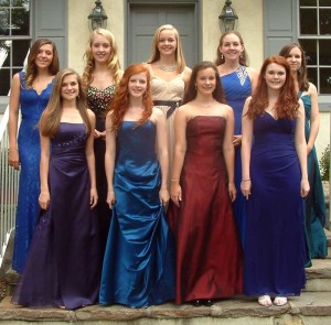 Back row left to right: Aubrey McLaughlin (P), Carly Rechenberg (Q), Taylor Thornton (P), Jackie Choffo(Q), Catherine Stookey(Q), Front row left to right: Sarah Taylor (P), Mia Maufort (P), Helen Nichols (P), Shannon White (P)