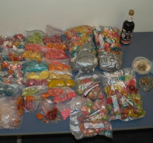 A photo shows some of the drug-laced candy police found at a West Chester University apartment.