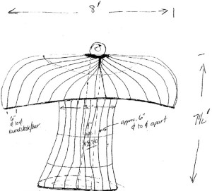 A sketch shows the mushroom that is being fabricated for Kennett Square’s New Year’s Eve celebration.