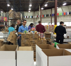The Chester County Food Bank was the site of a massive, high-energy assembly line as more than 30 volunteers sorted a giant food donation from Wegmans.
