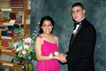 D.J. Proctor, a CCDC student, and his guest, Melanie Serrano of Coatesville, pose for their official prom photograph.