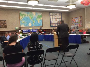 Dr. Michael Barber, Assistant Superintendent for the Kennett Consolidated School District talks about new hires during his Personnel report to the board of education, Monday.