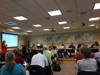 Kennett Township's Board of Supervisors discuss a potential zoning change during Wednesday night's meeting.